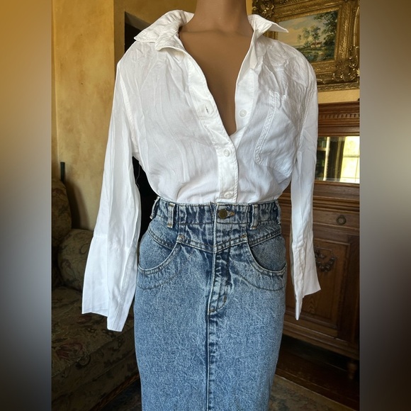 Vintage 80s Whipp Denim Midi Skirt 3 - Picture 9 of 14